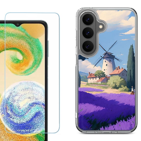 Phone Case for Samsung Galaxy A37 5G, with Screen Protector, by OneToughShield - Lavender Field
