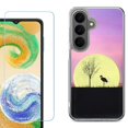 thumbnail image 1 of Phone Case for Samsung Galaxy A37 5G, with Screen Protector, by OneToughShield - Moonlight Flamingo, 1 of 5