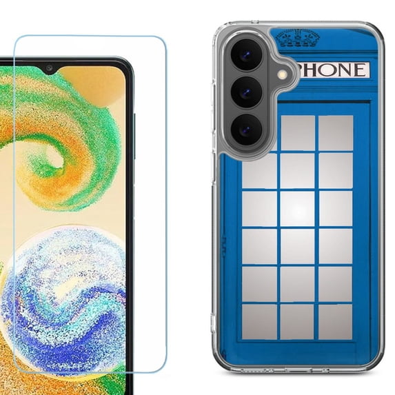 Phone Case for Samsung Galaxy A37 5G, with Screen Protector, by OneToughShield - Phone Booth Blue