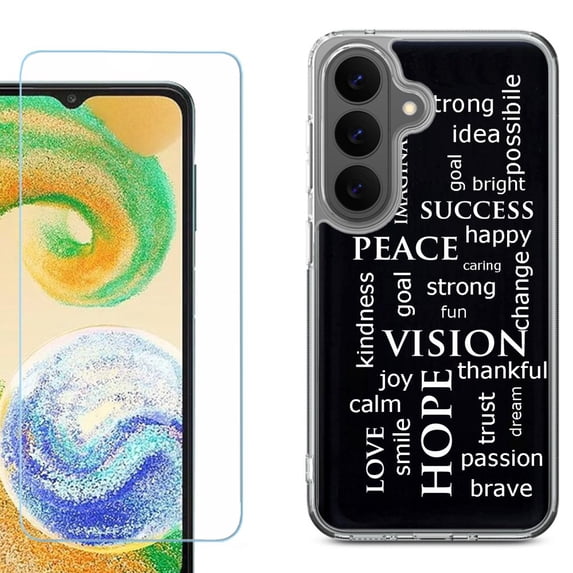 Phone Case for Samsung Galaxy A37 5G, with Screen Protector, by OneToughShield - Positive Words