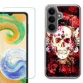 thumbnail image 1 of Phone Case for Samsung Galaxy A37 5G, with Screen Protector, by OneToughShield - Rose Skull, 1 of 5