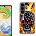 thumbnail image 1 of Phone Case for Samsung Galaxy A37 5G, with Screen Protector, by OneToughShield - Skull Flames, 1 of 5