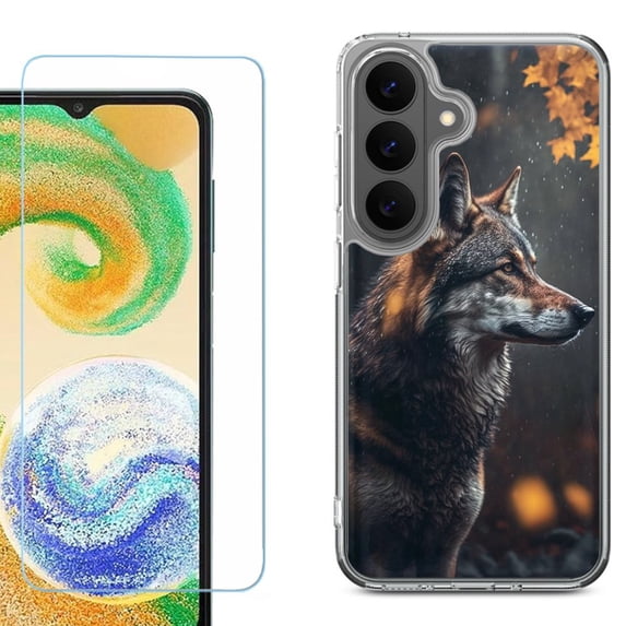 Phone Case for Samsung Galaxy A37 5G, with Screen Protector, by OneToughShield - Wolf Autumn