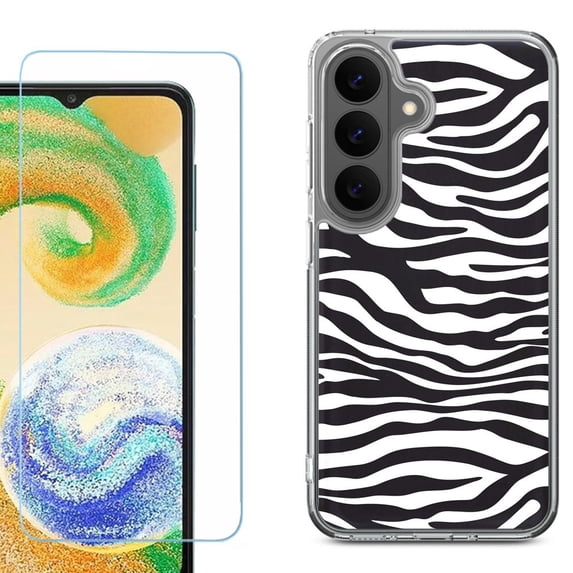 Phone Case for Samsung Galaxy A37 5G, with Screen Protector, by OneToughShield - Zebra B/W