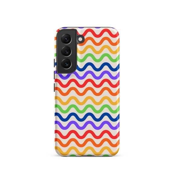 Phone Case for Samsung Galaxy S22 - Wavy Rainbow Groove
