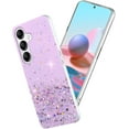 thumbnail image 1 of Phone Case for Samsung Galaxy S23 FE Case Clear Glitter Sparkle Pink Samsung S23 FE Case Silicone Transparent Shockproof Soft Cover Thin (Purple), 1 of 14
