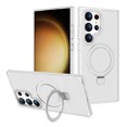 thumbnail image 1 of Phone Case for Samsung Galaxy S24 5G Invisible Stand Magnetic Circle Hybrid TPU Matte Frosted PC Compatible with MagSafe Shockproof Cover [ Clear ], 1 of 9