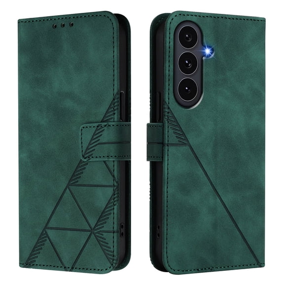 Phone Case for Samsung Galaxy S25 FE Wallet PU Leather Case with Card Slots Kickstand Shockproof Magnetic Flip Phone Cover, Green