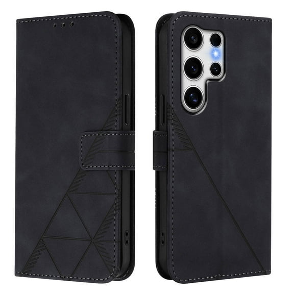 Phone Case for Samsung Galaxy S25 Ultra Wallet PU Leather Case with Card Slots Kickstand Shockproof Magnetic Flip Phone Cover, Black