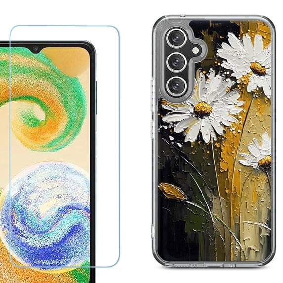 Phone Case for Samsung Galaxy S26 5G, with Screen Protector, by OneToughShield - Abstract Daisy
