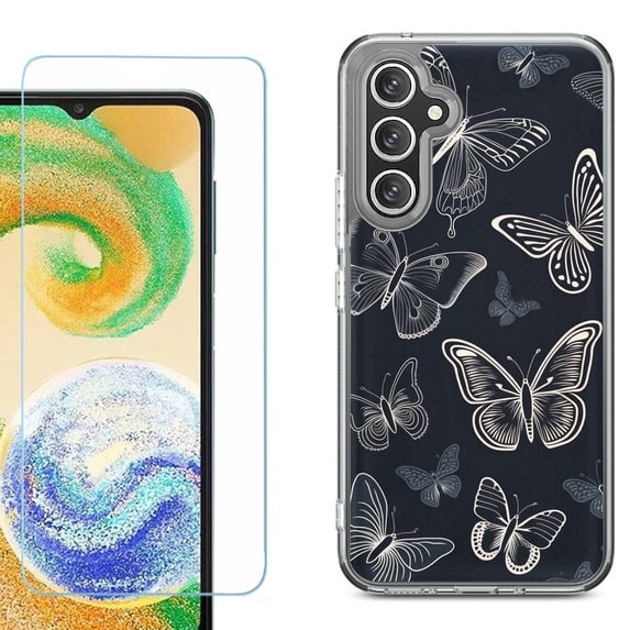 Phone Case for Samsung Galaxy S26 5G, with Screen Protector, by OneToughShield - Butterfly BW
