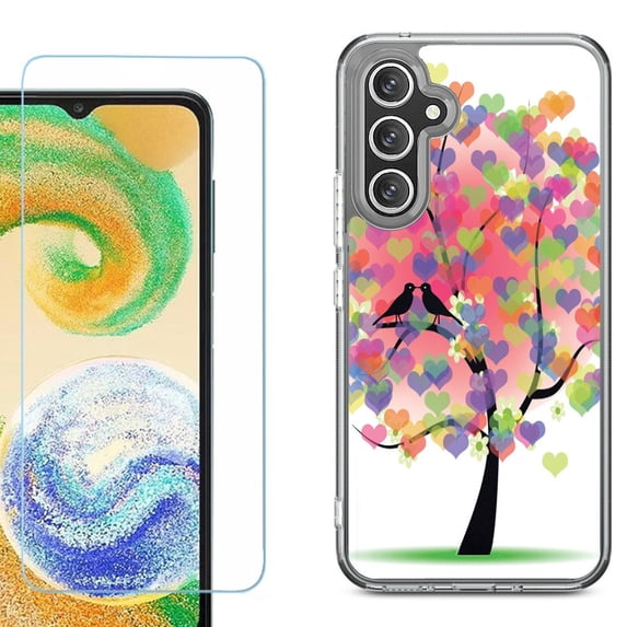 Phone Case for Samsung Galaxy S26 5G, with Screen Protector, by OneToughShield - Color Hearts Tree