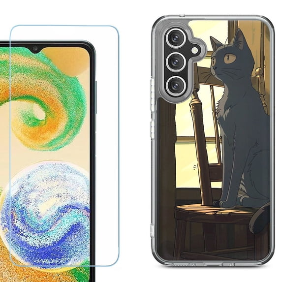 Phone Case for Samsung Galaxy S26 5G, with Screen Protector, by OneToughShield - Curious Cat