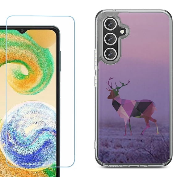 Phone Case for Samsung Galaxy S26 5G, with Screen Protector, by OneToughShield - Deer/Polygon