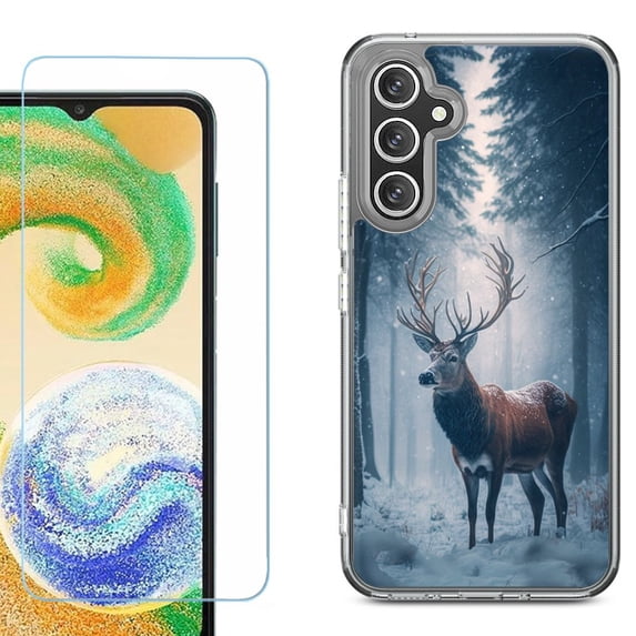 Phone Case for Samsung Galaxy S26 5G, with Screen Protector, by OneToughShield - Deer Winter