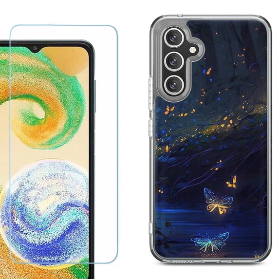 Phone Case for Samsung Galaxy S26 5G, with Screen Protector, by OneToughShield - Fireflies Butterfly