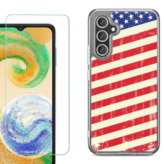 Phone Case for Samsung Galaxy S26 5G, with Screen Protector, by OneToughShield - Flag / USA