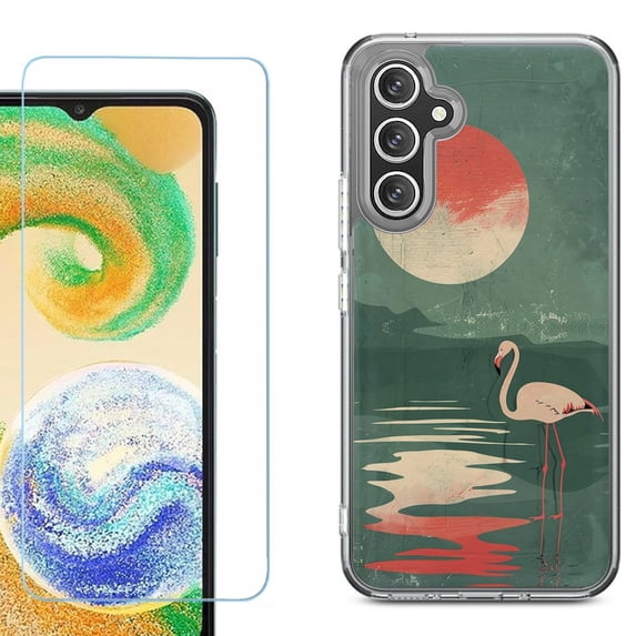 Phone Case for Samsung Galaxy S26 5G, with Screen Protector, by OneToughShield - Flamingo Sunset