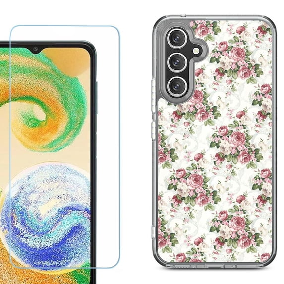 Phone Case for Samsung Galaxy S26 5G, with Screen Protector, by OneToughShield - Floral/Rose