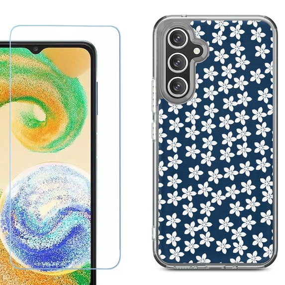 Phone Case for Samsung Galaxy S26 5G, with Screen Protector, by OneToughShield - Flower/Blue