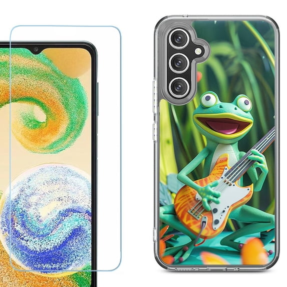 Phone Case for Samsung Galaxy S26 5G, with Screen Protector, by OneToughShield - Frog Guitar