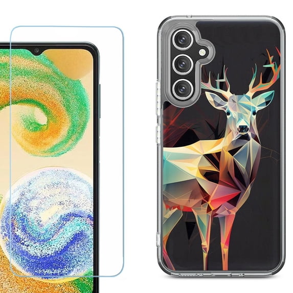 Phone Case for Samsung Galaxy S26 5G, with Screen Protector, by OneToughShield - Geometric Deer
