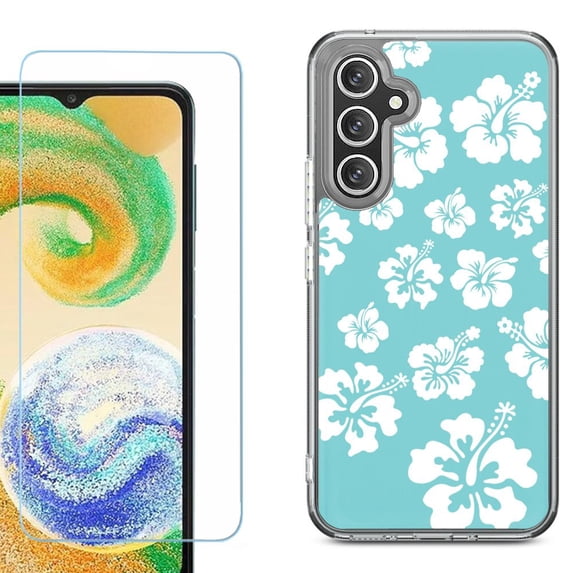 Phone Case for Samsung Galaxy S26 5G, with Screen Protector, by OneToughShield - Hibiscus Teal