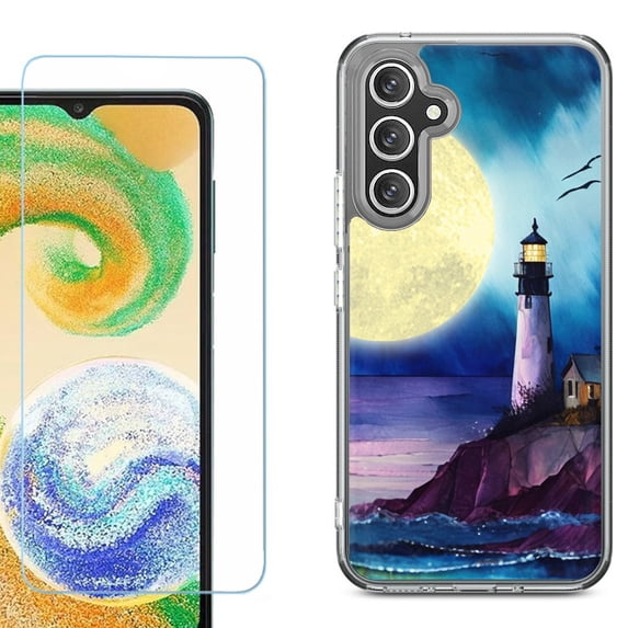 Phone Case for Samsung Galaxy S26 5G, with Screen Protector, by OneToughShield - Lighthouse Moon