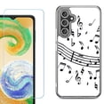 thumbnail image 1 of Phone Case for Samsung Galaxy S26 5G, with Screen Protector, by OneToughShield - Music Notes / White, 1 of 5