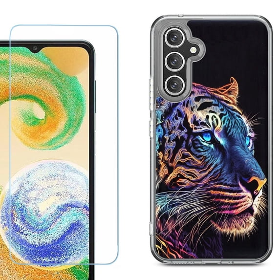 Phone Case for Samsung Galaxy S26 5G, with Screen Protector, by OneToughShield - Neon Tiger
