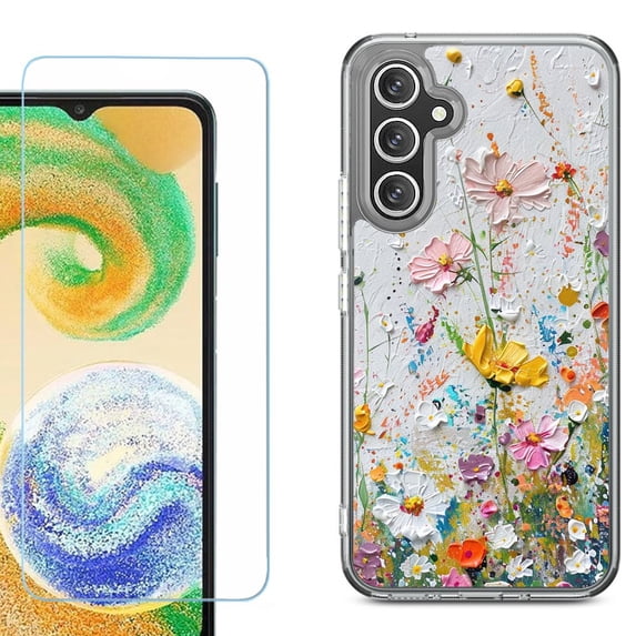 Phone Case for Samsung Galaxy S26 5G, with Screen Protector, by OneToughShield - Pastel Flowers
