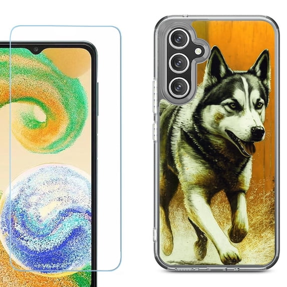Phone Case for Samsung Galaxy S26 5G, with Screen Protector, by OneToughShield - Running Husky
