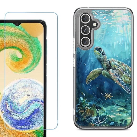 Phone Case for Samsung Galaxy S26 5G, with Screen Protector, by OneToughShield - Sea Turtle Undersea