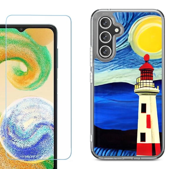 Phone Case for Samsung Galaxy S26 5G, with Screen Protector, by OneToughShield - Starry Night Lighthouse