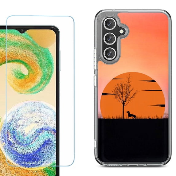 Phone Case for Samsung Galaxy S26 5G, with Screen Protector, by OneToughShield - Sunset Dachshund