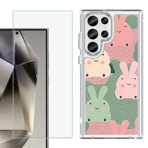 Phone Case for Samsung Galaxy S26 Ultra, with Screen Protector, by OneToughShield - Bunny Mix
