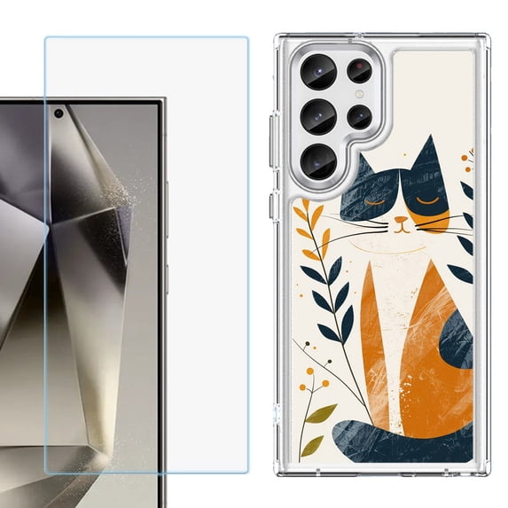 Phone Case for Samsung Galaxy S26 Ultra, with Screen Protector, by OneToughShield - Calm Cat