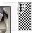 thumbnail image 1 of Phone Case for Samsung Galaxy S26 Ultra, with Screen Protector, by OneToughShield - Checker B/W, 1 of 5