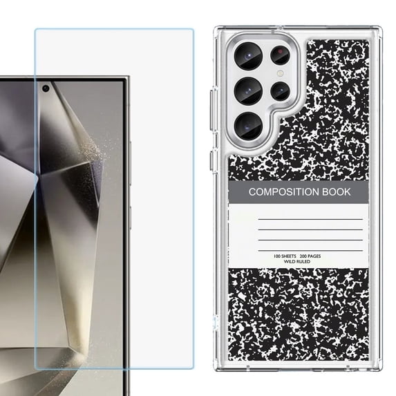 Phone Case for Samsung Galaxy S26 Ultra, with Screen Protector, by OneToughShield - Composition Book