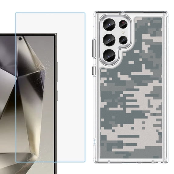 Phone Case for Samsung Galaxy S26 Ultra, with Screen Protector, by OneToughShield - Digital Camo