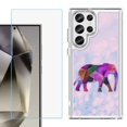 thumbnail image 1 of Phone Case for Samsung Galaxy S26 Ultra, with Screen Protector, by OneToughShield - Elephant /Polygon, 1 of 5