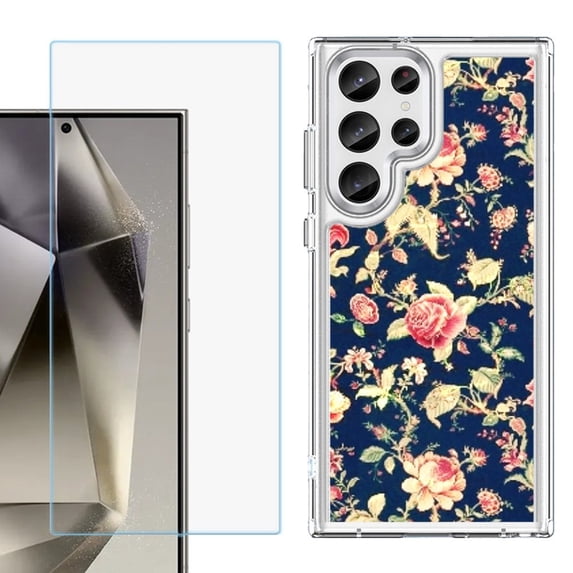 Phone Case for Samsung Galaxy S26 Ultra, with Screen Protector, by OneToughShield - Floral Garden