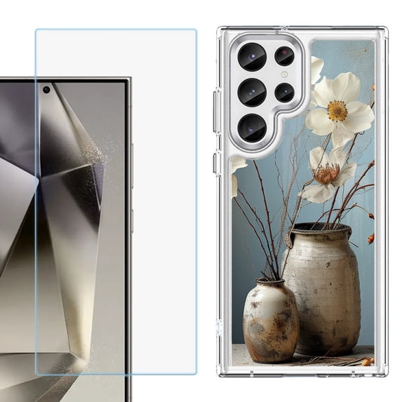 Phone Case for Samsung Galaxy S26 Ultra, with Screen Protector, by OneToughShield - Flower Sensation