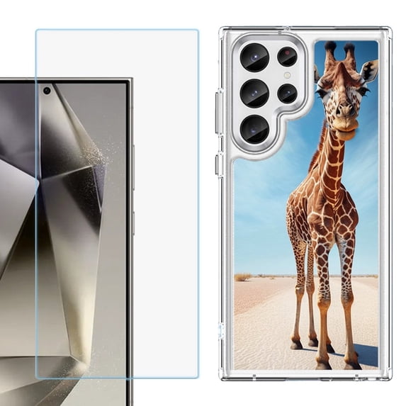 Phone Case for Samsung Galaxy S26 Ultra, with Screen Protector, by OneToughShield - Giraffe