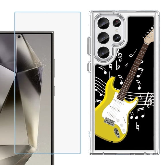 Phone Case for Samsung Galaxy S26 Ultra, with Screen Protector, by OneToughShield - Guitar Yellow