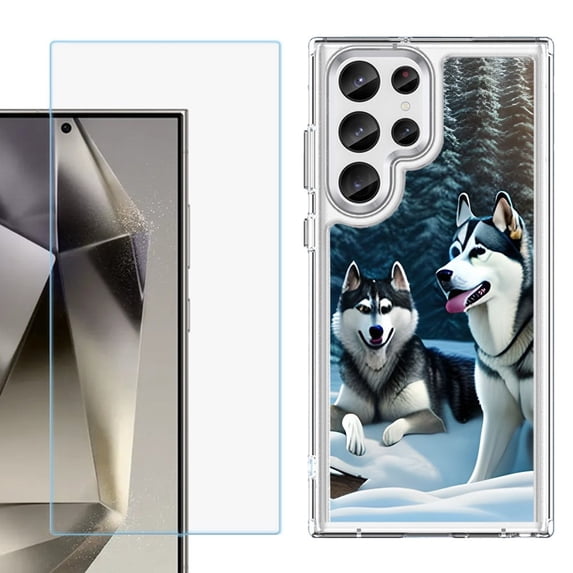Phone Case for Samsung Galaxy S26 Ultra, with Screen Protector, by OneToughShield - Husky Snow