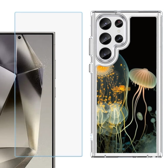 Phone Case for Samsung Galaxy S26 Ultra, with Screen Protector, by OneToughShield - Jellyfish