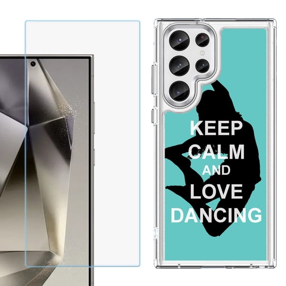 Phone Case for Samsung Galaxy S26 Ultra, with Screen Protector, by OneToughShield - Keep Calm / Dancing