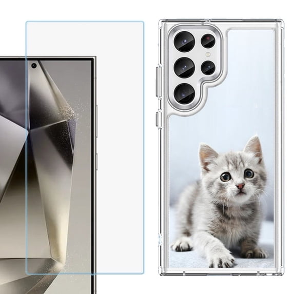 Phone Case for Samsung Galaxy S26 Ultra, with Screen Protector, by OneToughShield - Kitty Cat