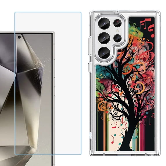 Phone Case for Samsung Galaxy S26 Ultra, with Screen Protector, by OneToughShield - Musical Tree